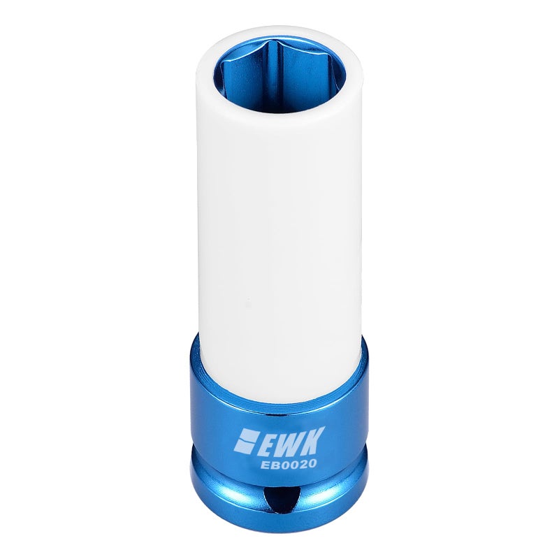 EWK 1/2" Drive 17mm Lug Nut Socket, 17mm Socket for Wheel Service, Non-Marring Protective Sleeve Prevents Damage to Custom Rims - Image 1